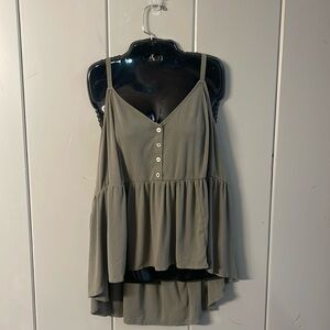 Torrid Camisole Tank Top Green Relaxed Ruffle Whimsical Fairy Boho Womens